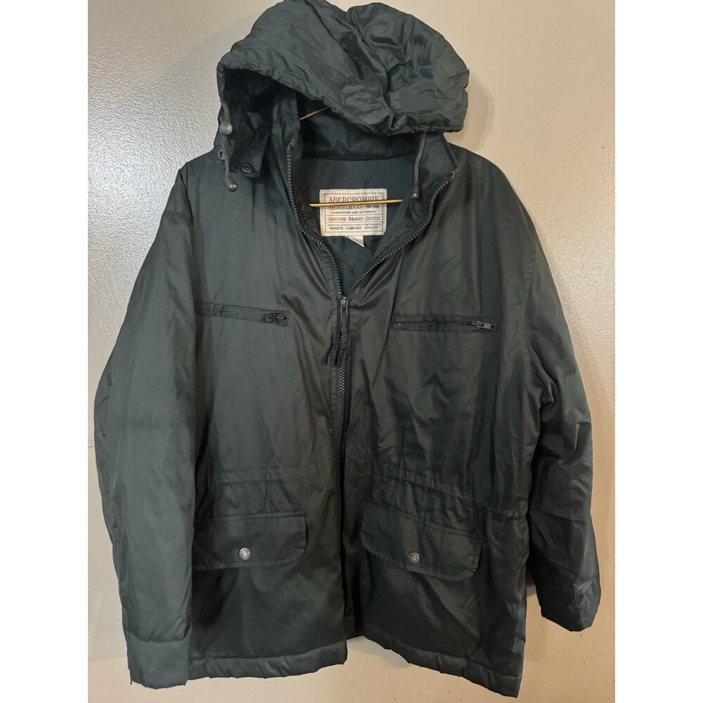 Vintage Abercrombie & Fitch Jacket Mens M Green Military Style Parka Coat